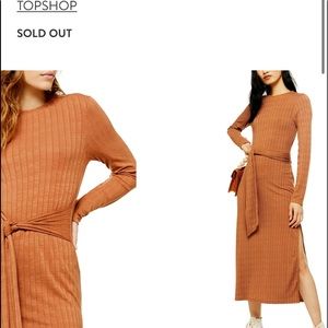 Topshop long sleeve midi dress